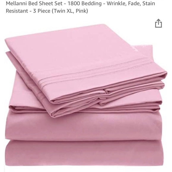 3 piece bed sheet set TWIN XL Pink bedding College dorm size bed - Picture 1 of 2